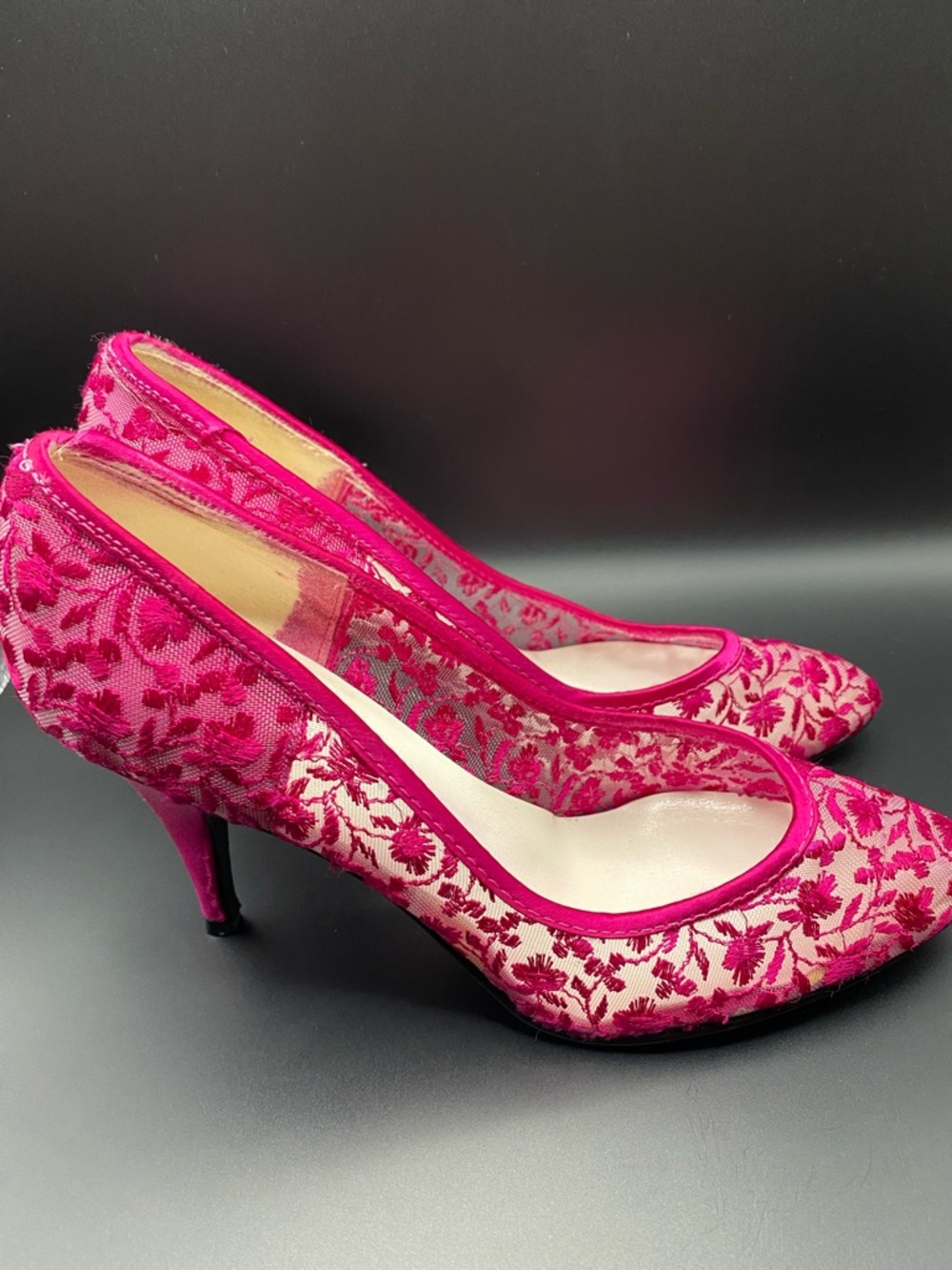 Vintage 80’s Fuchsia QualiCraft Floral Shoulder Bag and Heels Set - Picture 5 of 15